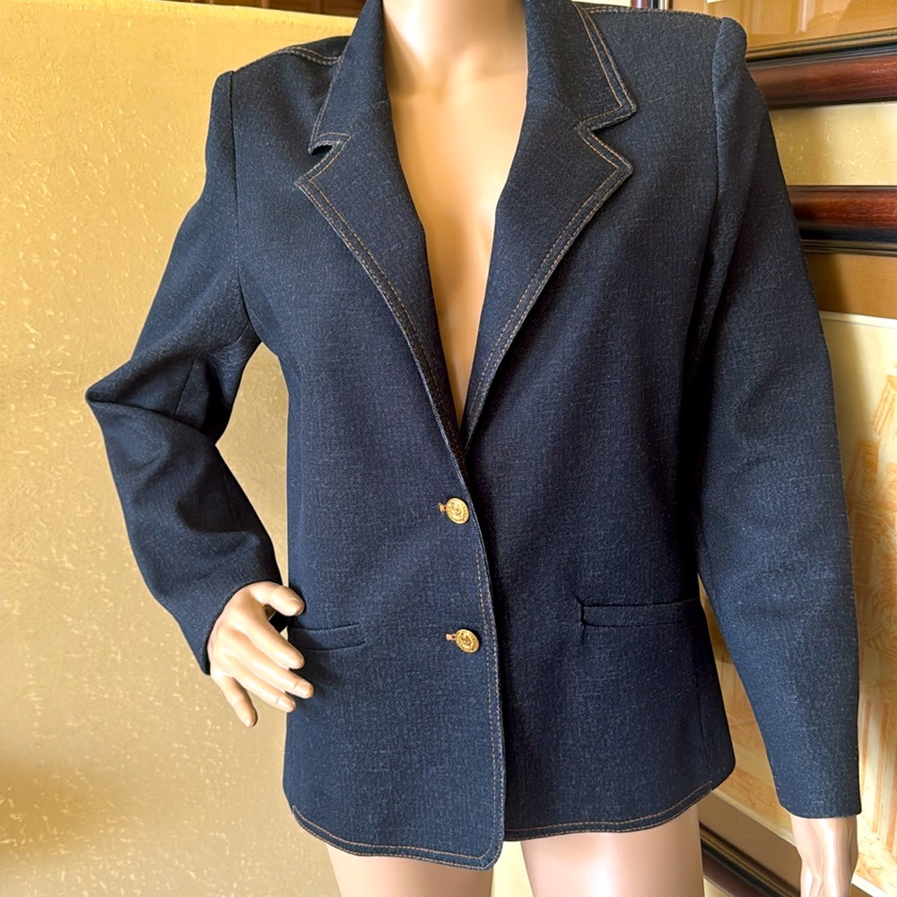 Vintage 70’s Graff Californiawear Faux Denim Blazer Jacket sz 14 or L
